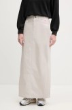 adidas Originals fustă din bumbac AOP MAXI SKIRT culoarea bej, maxi, drept, JC8854