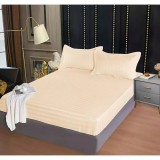 Cumpara ieftin Husa de Pat + 2 Fete de Perna Bumbac Damasc 160x200cm, Crem - CPL353