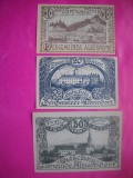 HOPCT BANCNOTA NOTGELD NR 79 - ALBERNDORF - SET 3 BUC -10,20 SI 50 HELLER 1920 -AUSTRIA-UNC