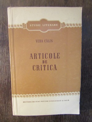 ARTICOLE DE CRITICA -VERA CALIN foto