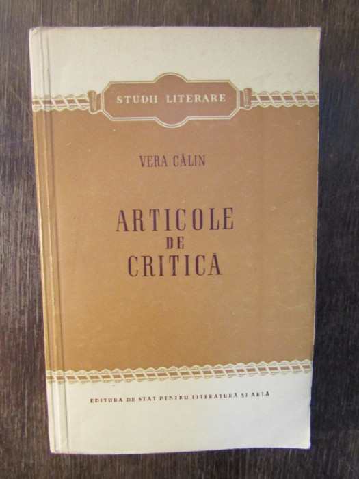 ARTICOLE DE CRITICA -VERA CALIN