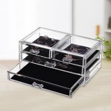 Organizator Acrilic cu Sertare, Transparent, Dimensiuni 23x12x10 cm