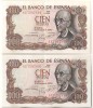 SV * Spania LOT 2 x 100 PESETAS 1961 * Serii Consecutive * AUNC +