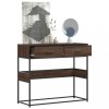 Gossi masuta consola, stejar maro, 90x35x80 cm, lemn prelucrat
