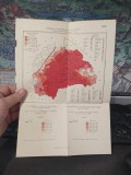 Hartă Rom&acirc;nii &icirc;ntre Carpați și Tisa după datele autentice ale statisticii maghiare din 1910 cu Frontiera disputată din NV Transilvaniei 1919/1920, 181
