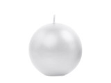 Lumanare Sfera, alb perlat, 6 cm, Partydeco