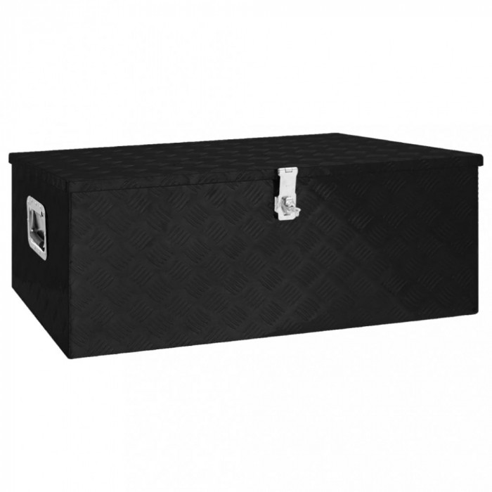 Cutie de depozitare, negru, 100x55x37 cm, aluminiu