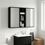 vidaXL Dulap de perete pentru baie Stejar Negru 20 x 16 x 62,5 cm 889304