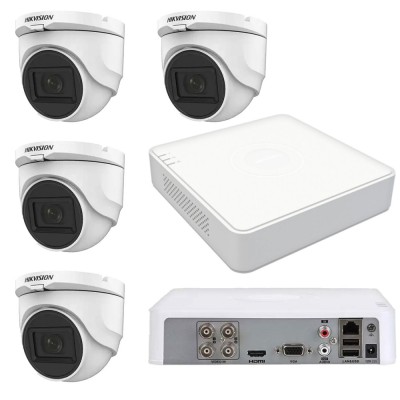 Sistem supraveghere Hikvision interior 4 camere 2MP, 2.8mm, IR 30m, 4 in 1, DVR 4 canale TurboHD SafetyGuard Surveillance foto