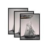 Set de 3 rame foto din lemn negru 30 x 40 cm
