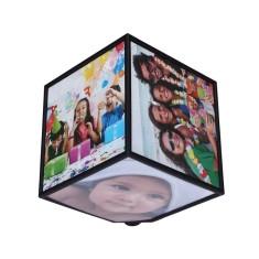 Cub foto rotativ 360 grade cu 6 poze intr-o singura rama 15 x 15 cm