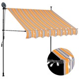 VidaXL Copertină retractabilă manual cu LED, galben &amp; albastru, 150 cm