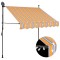 Copertină retractabilă manual cu LED, galben &amp; albastru, 150 cm