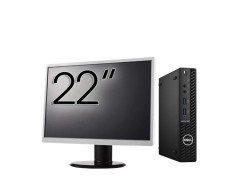 Pachet Calculator Second Hand DELL OptiPlex 3080 MiniPC, Intel Core i5-10500 3.10 - 4.50GHz, 8GB DDR4, 256GB SSD + Monitor 22 Inch NewTechnology Media
