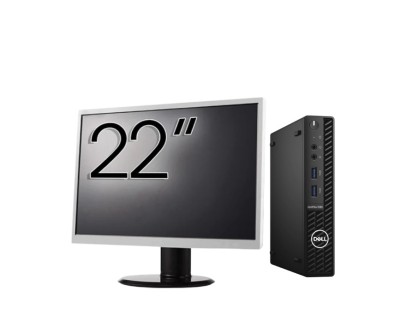Pachet Calculator Second Hand DELL OptiPlex 3080 MiniPC, Intel Core i5-10500 3.10 - 4.50GHz, 16GB DDR4, 256GB SSD + Monitor 22 Inch NewTechnology Medi foto