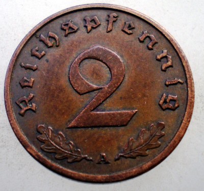 2.605 GERMANIA 2 REICHSPFENNIG 1937 A foto