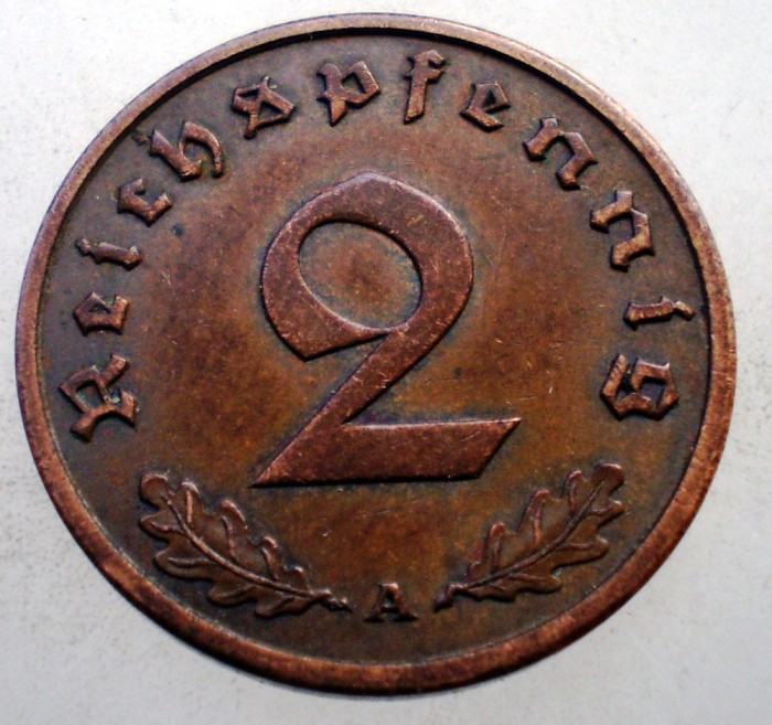 2.605 GERMANIA 2 REICHSPFENNIG 1937 A