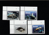 Samoa 2016-Fauna,WWF,Testoase,Serie 4 valori,colt de coala (dr),MNH,Mi.1348-1351