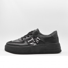 Sneakers Dama MBrands cu talpa flexibila, din piele ecologica, negru 20D82 - 40