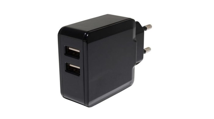 Sursă de alimentare POS POSB05310A-2USB, impuls 5V/3.1A/15.5W, adaptor alimentat, AC:CEE7/16. DC: USB x2