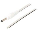 Cablu Alb DC 3,5/1,3 Mufă Dreaptă 0,5m 2x0,5mm&sup2;