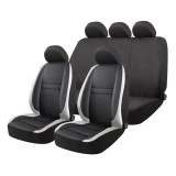 Huse auto universale pentru scaune fata si spate set complet 9 piese SC09 AMiO 04609, negru-gri, pentru majoritatea autoturismelor