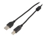 Cablu USB 2.0 A-B Aurit 4,5m Negru