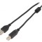 Cablu USB 2.0 A-B Aurit 4,5m Negru