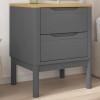Noptiera Gossi gri, 45x39x57 cm, lemn masiv pin, 2 sertare, dormitor