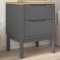 Gossi noptiera, gri, 45x39x57 cm, lemn masiv de pin
