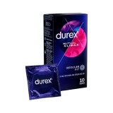 Prezervative cu striatii Durex Mutual Climax, regular fit, cu efect de stimulare clitoridiana si intarziere ejaculare, 56 mm, 1 cutie x 10 buc