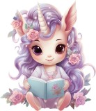 Cumpara ieftin Sticker decorativ, Unicorn, Mov, 69 cm, 8393ST-21