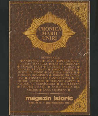 MAGAZIN ISTORIC - ANUL XII, NR. 11 (140) - NOIEMBRIE, 1978 foto
