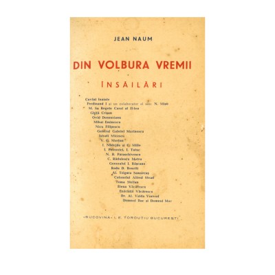 Jean Naum, Din volbura vremii, cu dedicație foto