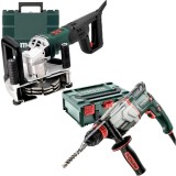Metabo MFE 40 + UHE 2660-2 QUICK - Freza pentru caneluri beton 1900 W 125 mm valiza plastic + Rotopercutor SDS-Plus 800 W 2.8 J mandrina interschimbab