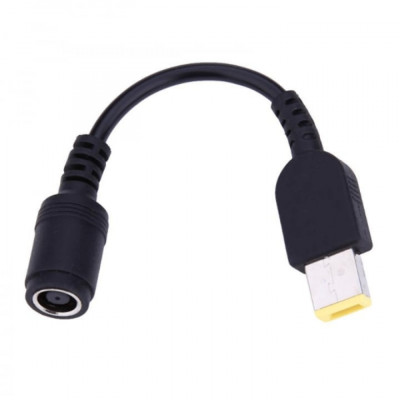 Cablu adaptor pentru incarcator de la 7.9x5.5mm la 11x4.5mm pentru laptop Lenovo, 5V / 12V, 15 cm, negru foto