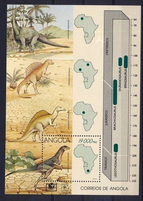 ANGOLA 1994 ANIMALE PREISTORICE DINOZAURI