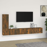 VidaXL Set dulapuri TV, 3 piese, stejar fumuriu, lemn prelucrat