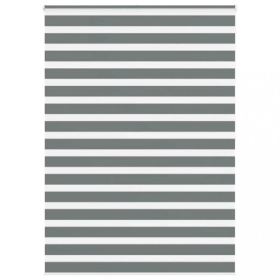 Jaluzea tip zebra gri &amp;icirc;nchis lățime țesătură 155,9 cm poliester foto