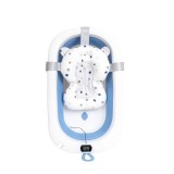 Cadita pliabila pentru bebelusi cu termostat si pernuta, albastru, dimensiuni 75x45x20 cm