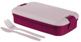 Cutie pentru pranz Curver Lunch&amp;Go 1300 ml, mov, cu tacamuri
