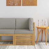 vidaXL Sofa Colțar pentru Exterior Lemn Solid de Acacia Alb 901505