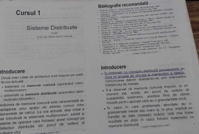 cursuri SISTEME DISTRIBUITE - facultatea de Automatică Iași , 2009 foto