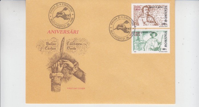 C12 - FDC Romania - Aniversari - Personalitati - LP1486 - an 1999