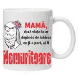 Cana alba personalizata "mama, daca viata ta ar depinde...", INOVATIX&reg;️. 330ml