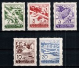 Iugoslavia Yugoslavia 1950, Mi #611-615, Posta Aeriana, avion, planor, parasuta, MNH, cota 45 &euro;!
