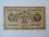 Rară! Finlanda 25 Pennia 1918 Razboiul Civil/Guvernul Provizoriu,bancnota din imagini