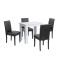 Set de masă Leon 4+1 alb-negru