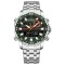 Ceas barbatesc Naviforce Dual Alarma Time Data Luxury Militar Otel Argintiu Verde