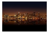 Tablou Canvas Orașul Luminilor &icirc;n Noapte Calmă Multicolor, 39 x 26 cm, CMCLASS